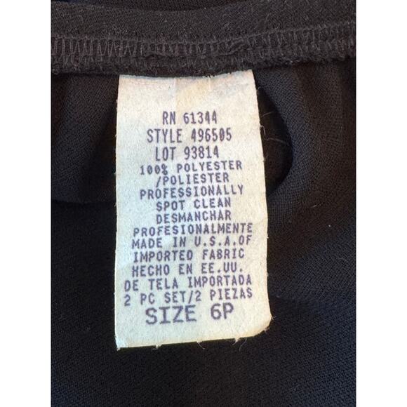 Women's Slip-On Skirt with Pleats Sheer Scalloped Mermaid Look, Black, 6P - Picture 7 of 7